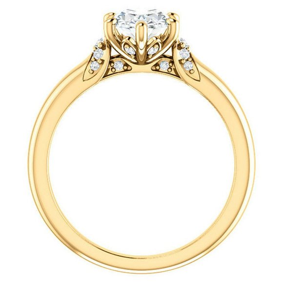 1.5Carat -8x6mm Oval Moissanite Accented Engagement Ring - Picture 10 of 15